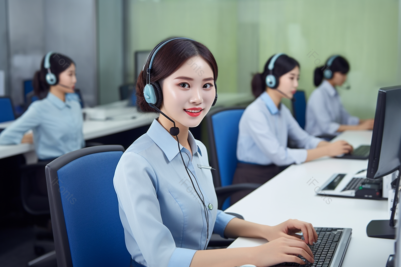 穿职业装的客服团队认真工作中,高清,摄影图,摄影图片,图片大全,摄影图免费下载